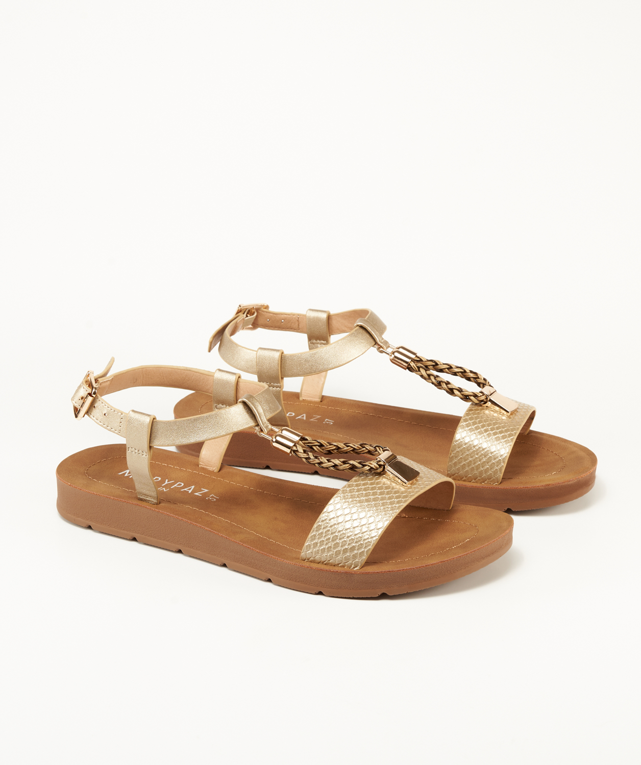 Sandalias planas adorno metálico image number null
